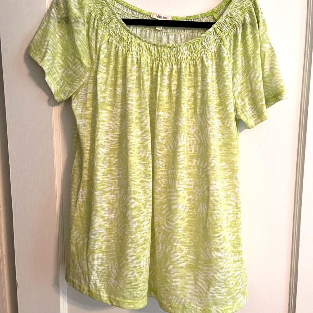Lime green summer top large